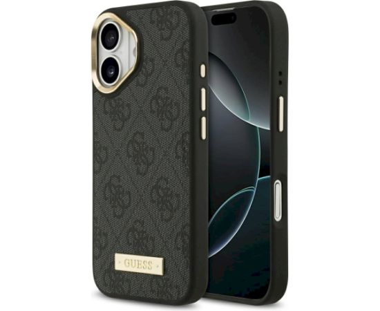 Guess 4G Logo Plate MagSafe Case Aizsargapvalks priekš iPhone 17 / melns Neoriģinālie Maciņi