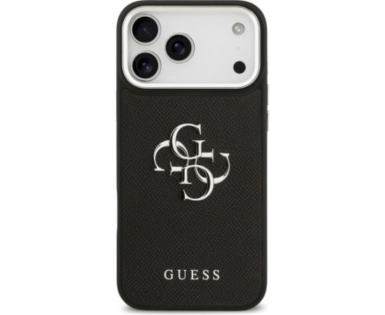 Guess Grained Big 4G Classic Logo Case Aizsargapvalks priekš iPhone 17 Pro Max / melns Neoriģinālie Maciņi