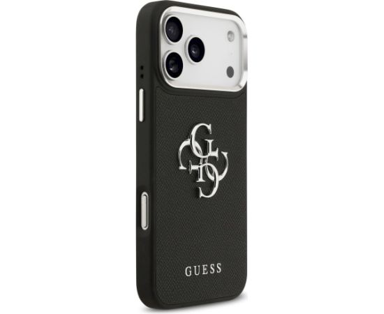 Guess Grained Big 4G Classic Logo Case Aizsargapvalks priekš iPhone 17 Pro Max / melns Neoriģinālie Maciņi