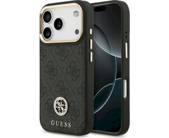 Guess 4G Strass Logo MagSafe Aizsargapvalks priekš iPhone 17 Pro / melns Neoriģinālie Maciņi