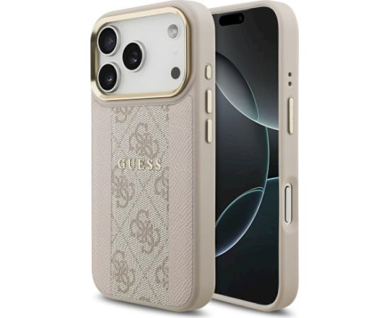 Guess 4G Stripe MagSafe Case Aizsargapvalks priekš iPhone 17 Pro / rozā Neoriģinālie Maciņi