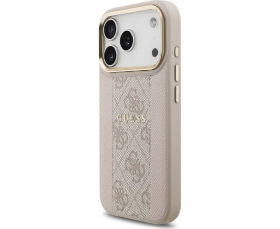 Guess 4G Stripe MagSafe Case Aizsargapvalks priekš iPhone 17 Pro / rozā Neoriģinālie Maciņi
