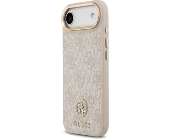 Guess 4G Strass Logo & Big Strap Metal Buttons MagSafe Aizsargapvalks priekš iPhone Air / rozā Neoriģinālie Maciņi