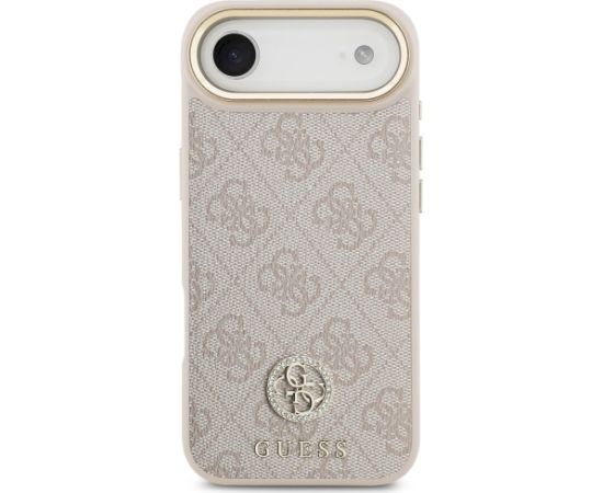 Guess 4G Strass Logo & Big Strap Metal Buttons MagSafe Aizsargapvalks priekš iPhone Air / rozā Neoriģinālie Maciņi