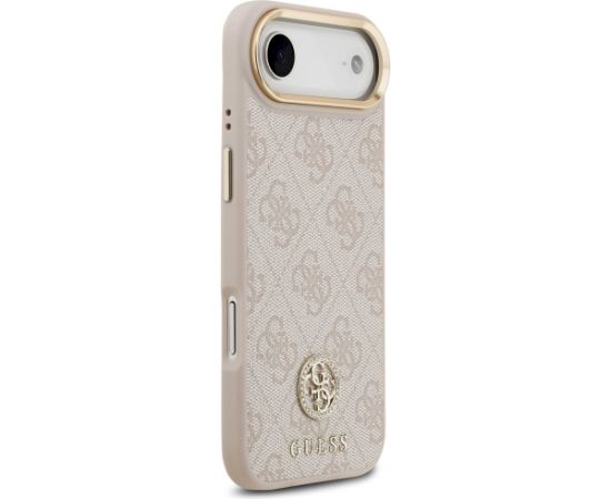 Guess 4G Strass Logo & Big Strap Metal Buttons MagSafe Aizsargapvalks priekš iPhone Air / rozā Neoriģinālie Maciņi