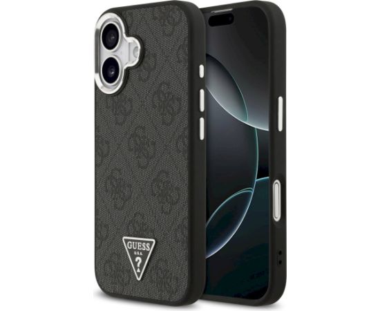 Case Guess 4G Triangle Logo MagSafe Aizsargapvalks priekš iPhone 17 / melns/sudraba Neoriģinālie Maciņi