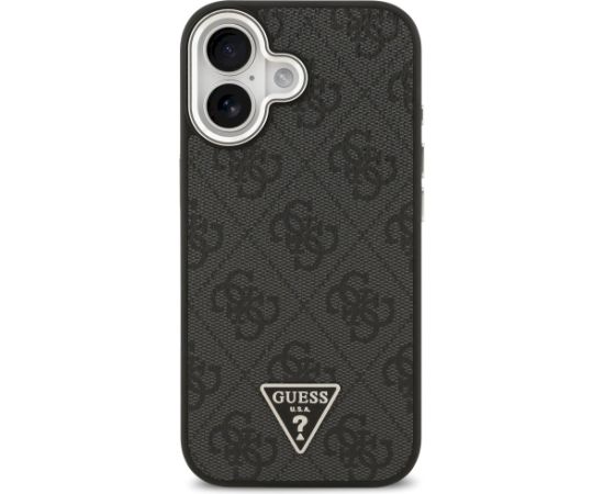 Case Guess 4G Triangle Logo MagSafe Aizsargapvalks priekš iPhone 17 / melns/sudraba Neoriģinālie Maciņi
