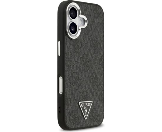 Case Guess 4G Triangle Logo MagSafe Aizsargapvalks priekš iPhone 17 / melns/sudraba Neoriģinālie Maciņi