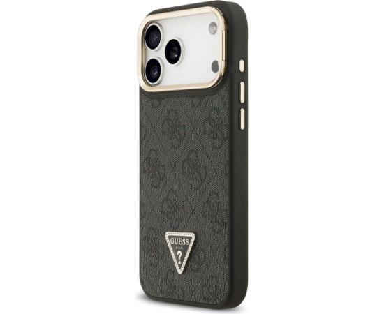 Case Guess 4G PU Triangle Logo & Stand Camera Magsafe Aizsargapvalks priekš iPhone 17 Pro Max / melns Neoriģinālie Maciņi