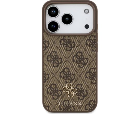 Guess 4G Small Classic Logo MagSafe Case Aizsargapvalks priekš iPhone 17 Pro / brūns Neoriģinālie Maciņi