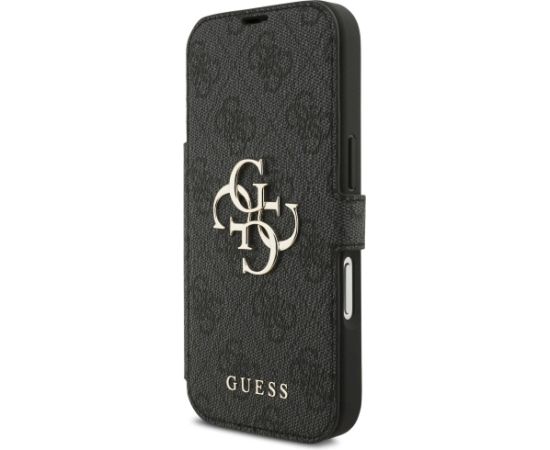 Guess Book 4G Metal Logo Case Aizsargapvalks priekš iPhone 17 Pro / melns Neoriģinālie Maciņi