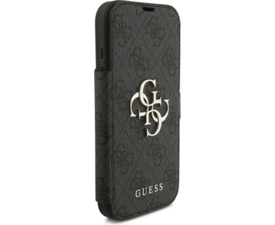 Guess Book 4G Metal Logo Case Aizsargapvalks priekš iPhone 17 Pro / melns Neoriģinālie Maciņi