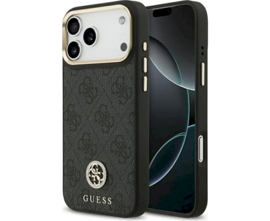 Guess 4G Strass Logo MagSafe Aizsargapvalks priekš iPhone 17 Pro Max / melns Neoriģinālie Maciņi