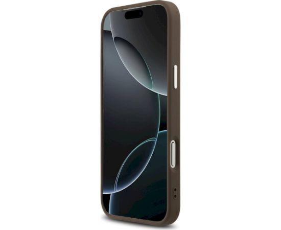 Case Guess 4G Triangle Logo MagSafe Aizsargapvalks priekš iPhone 17 Pro Max / brūns Neoriģinālie Maciņi