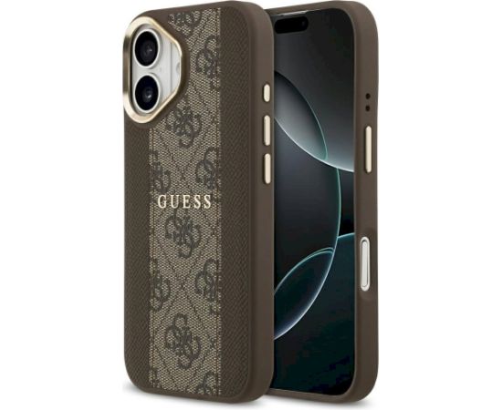 Guess 4G Stripe MagSafe Case Aizsargapvalks priekš iPhone 17 / brūns Neoriģinālie Maciņi