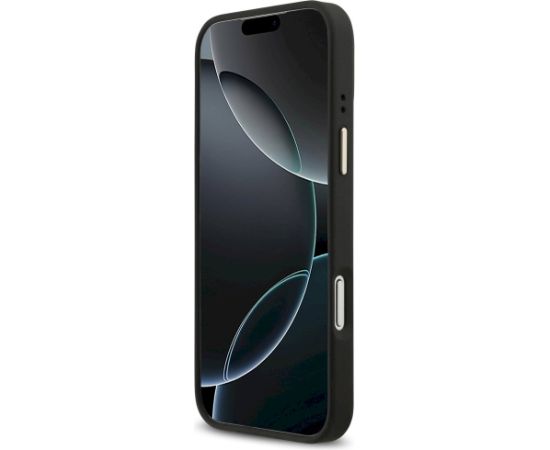 Guess 4G Srtass Logo & Big Strap Metal Buttons MagSafe Case Aizsargapvalks priekš iPhone 17 Pro Max / melns Neoriģinālie Maciņi