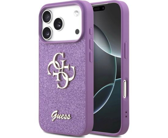 Case Guess Fixed Glitter Big 4G Aizsargapvalks priekš iPhone 17 Pro / violets Neoriģinālie Maciņi
