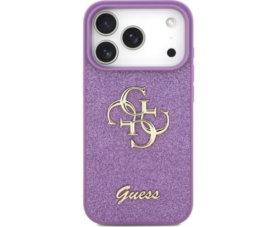 Case Guess Fixed Glitter Big 4G Aizsargapvalks priekš iPhone 17 Pro / violets Neoriģinālie Maciņi