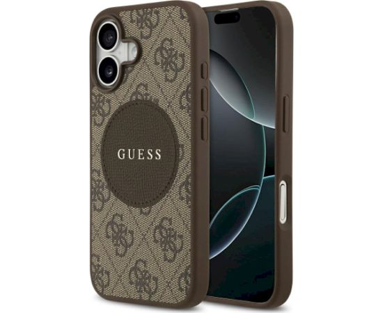 Case Guess 4G Circle Classic Logo MagSafe Aizsargapvalks priekš iPhone 17 / brūns Neoriģinālie Maciņi