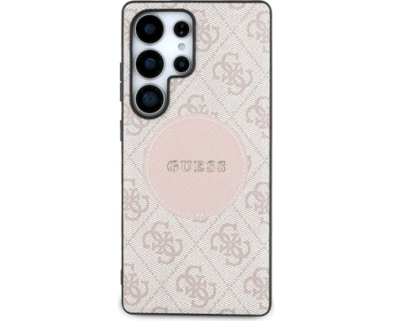 Guess 4G Round Patch Classic Logo MagSafe Aizsargapvalks priekš Samsung Galaxy S25 Ultra / rozā Neoriģinālie Maciņi