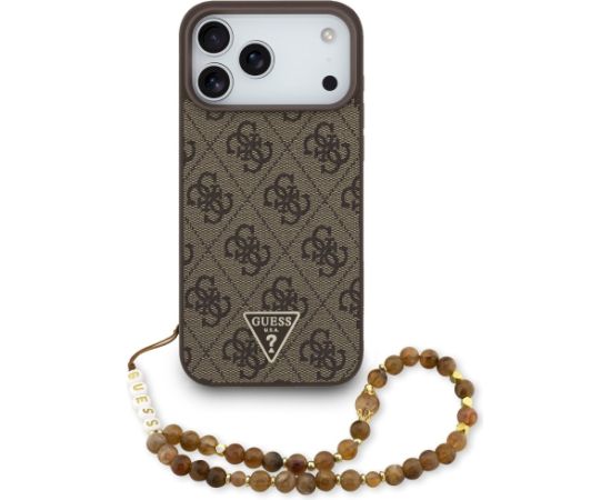Guess 4G Strap Triangle Logo MagSafe Aizsargapvalks priekš iPhone 17 Pro Max / brūns Neoriģinālie Maciņi