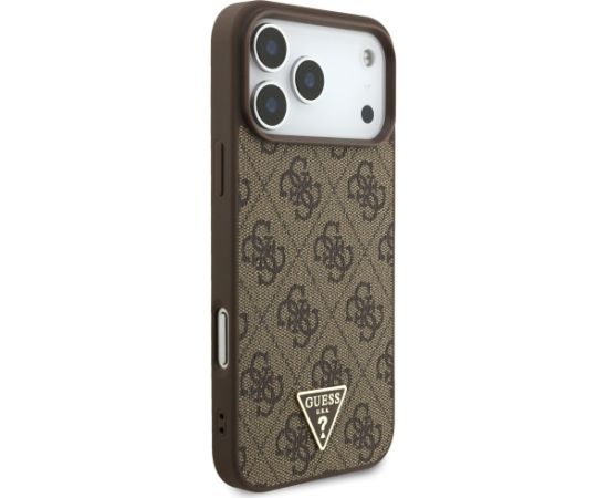 Guess 4G Strap Triangle Logo MagSafe Aizsargapvalks priekš iPhone 17 Pro Max / brūns Neoriģinālie Maciņi