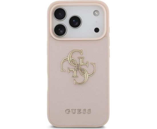Guess Grained Big 4G & Classic Logo Case Aizsargapvalks priekš iPhone 17 Pro / rozā Neoriģinālie Maciņi