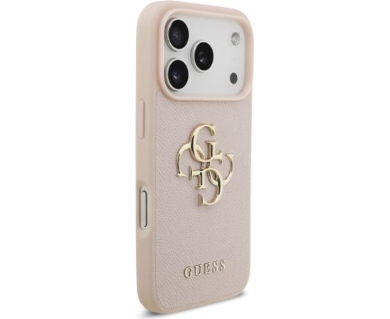 Guess Grained Big 4G & Classic Logo Case Aizsargapvalks priekš iPhone 17 Pro / rozā Neoriģinālie Maciņi