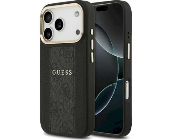 Case Guess 4G Stripe MagSafe Aizsargapvalks priekš iPhone 17 Pro / melns Neoriģinālie Maciņi