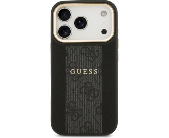 Case Guess 4G Stripe MagSafe Aizsargapvalks priekš iPhone 17 Pro / melns Neoriģinālie Maciņi