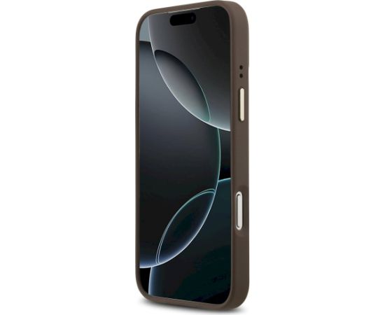 Guess 4G Stripe MagSafe Case Aizsargapvalks priekš iPhone 17 Pro Max / brūns Neoriģinālie Maciņi