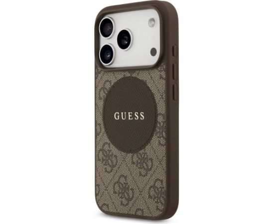 Guess 4G Circle Classic Logo MagSafe Aizsargapvalks priekš iPhone 17 Pro / brūns Neoriģinālie Maciņi