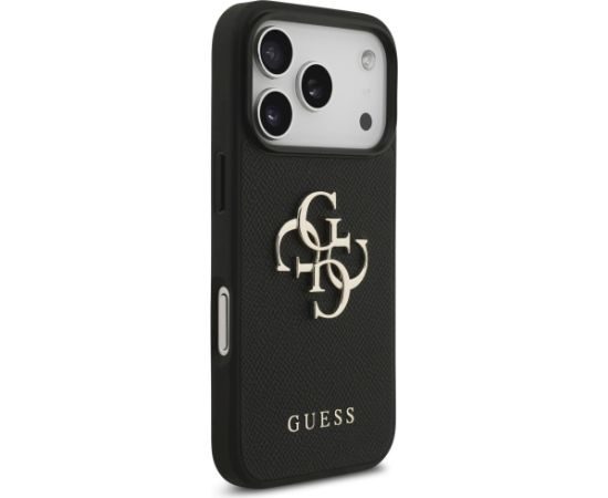 Guess Grained Big 4G & Classic Logo case Aizsargapvalks priekš iPhone 17 Pro / melns Neoriģinālie Maciņi