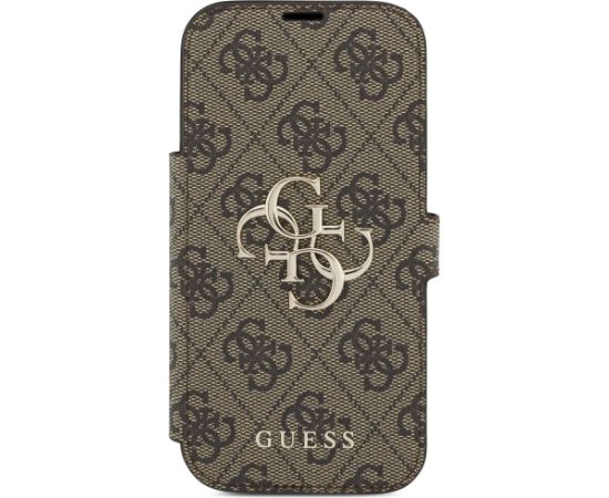 Guess Book 4G Metal Logo Case Aizsargapvalks priekš iPhone 17 Pro / brūns Neoriģinālie Maciņi