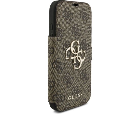 Guess Book 4G Metal Logo Case Aizsargapvalks priekš iPhone 17 Pro / brūns Neoriģinālie Maciņi