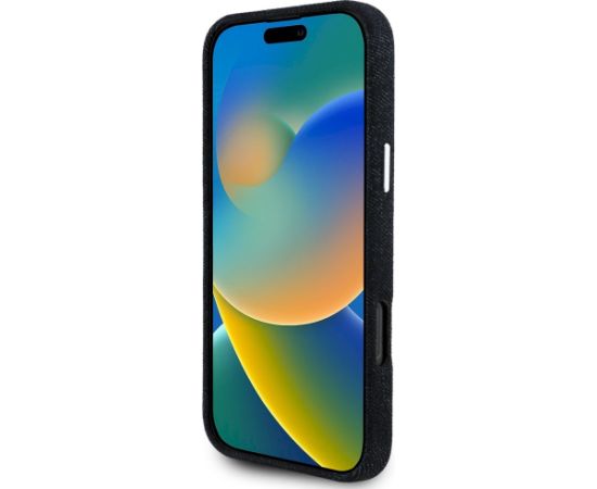 Case Guess Denim Triangle Logo MagSafe Aizsargapvalks priekš iPhone 16 Pro Max / melns Neoriģinālie Maciņi