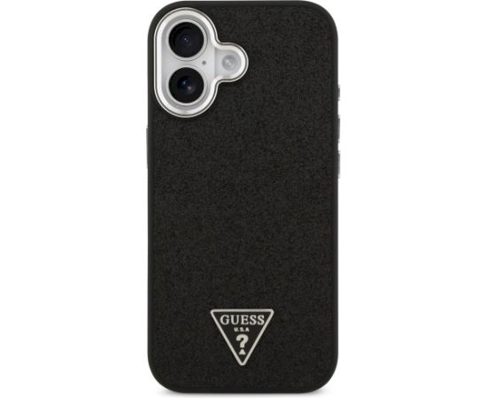 Case Guess Glitter Triangle Logo MagSafe Aizsargapvalks priekš iPhone 17 / melns Neoriģinālie Maciņi