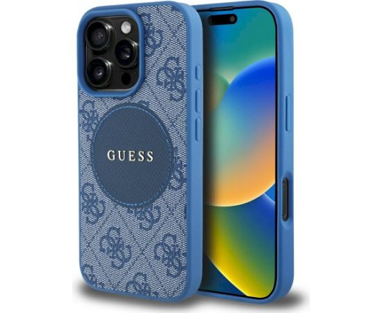 Guess 4G Circle Classic Logo MagSafe Case Aizsargapvalks priekš iPhone 16 Pro / zils Neoriģinālie Maciņi