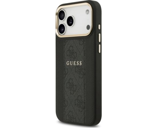 Guess 4G Stripe MagSafe Case Aizsargapvalks priekš iPhone 17 Pro Max / melns Neoriģinālie Maciņi