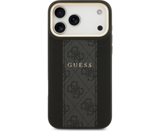 Guess 4G Stripe MagSafe Case Aizsargapvalks priekš iPhone 17 Pro Max / melns Neoriģinālie Maciņi