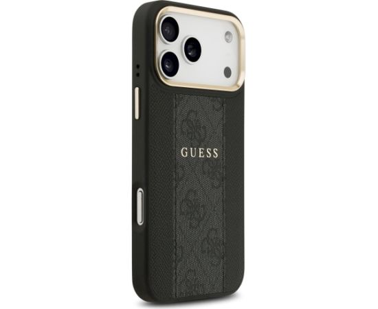Guess 4G Stripe MagSafe Case Aizsargapvalks priekš iPhone 17 Pro Max / melns Neoriģinālie Maciņi