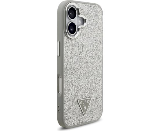 Case Guess Glitter Triangle Logo MagSafe Aizsargapvalks priekš iPhone 17 / sudrabs Neoriģinālie Maciņi
