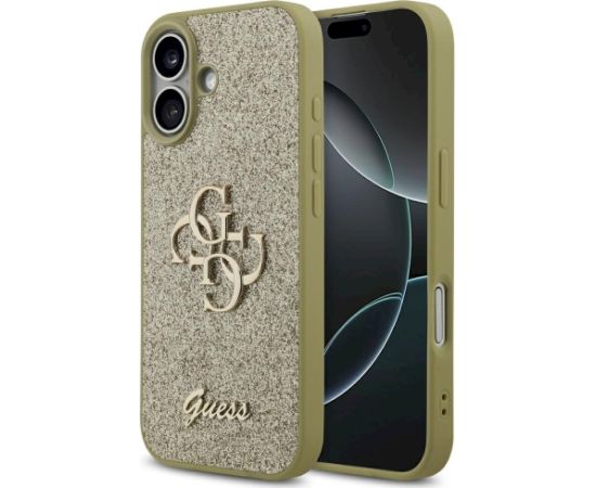 Case Guess Fixed Glitter Big 4G Aizsargapvalks priekš iPhone 17 / zelta Neoriģinālie Maciņi
