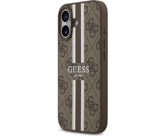 Guess 4G Printed Stripes MagSafe Case Aizsargapvalks priekš iPhone 17 / brūns Neoriģinālie Maciņi