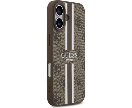 Guess 4G Printed Stripes MagSafe Case Aizsargapvalks priekš iPhone 17 / brūns Neoriģinālie Maciņi