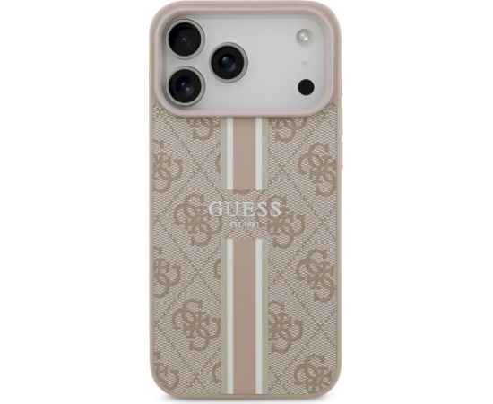 Case Guess 4G Printed Stripes MagSafe Aizsargapvalks priekš iPhone 17 Pro Max / rozā Neoriģinālie Maciņi