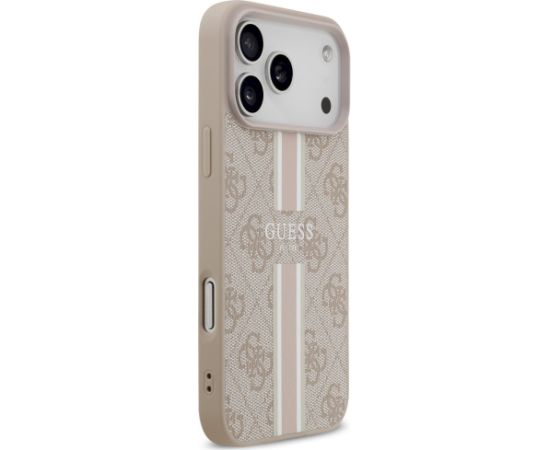 Case Guess 4G Printed Stripes MagSafe Aizsargapvalks priekš iPhone 17 Pro Max / rozā Neoriģinālie Maciņi
