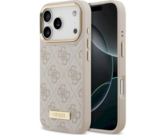 Guess 4G Logo Plate MagSafe Case Aizsargapvalks priekš iPhone 17 Pro / rozā Neoriģinālie Maciņi