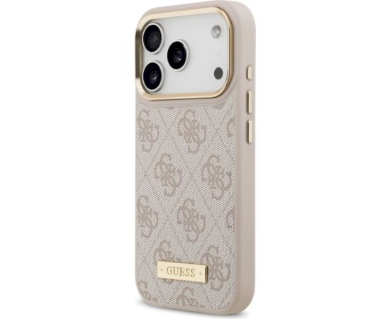 Guess 4G Logo Plate MagSafe Case Aizsargapvalks priekš iPhone 17 Pro / rozā Neoriģinālie Maciņi