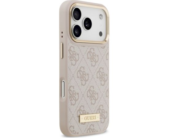 Guess 4G Logo Plate MagSafe Case Aizsargapvalks priekš iPhone 17 Pro / rozā Neoriģinālie Maciņi